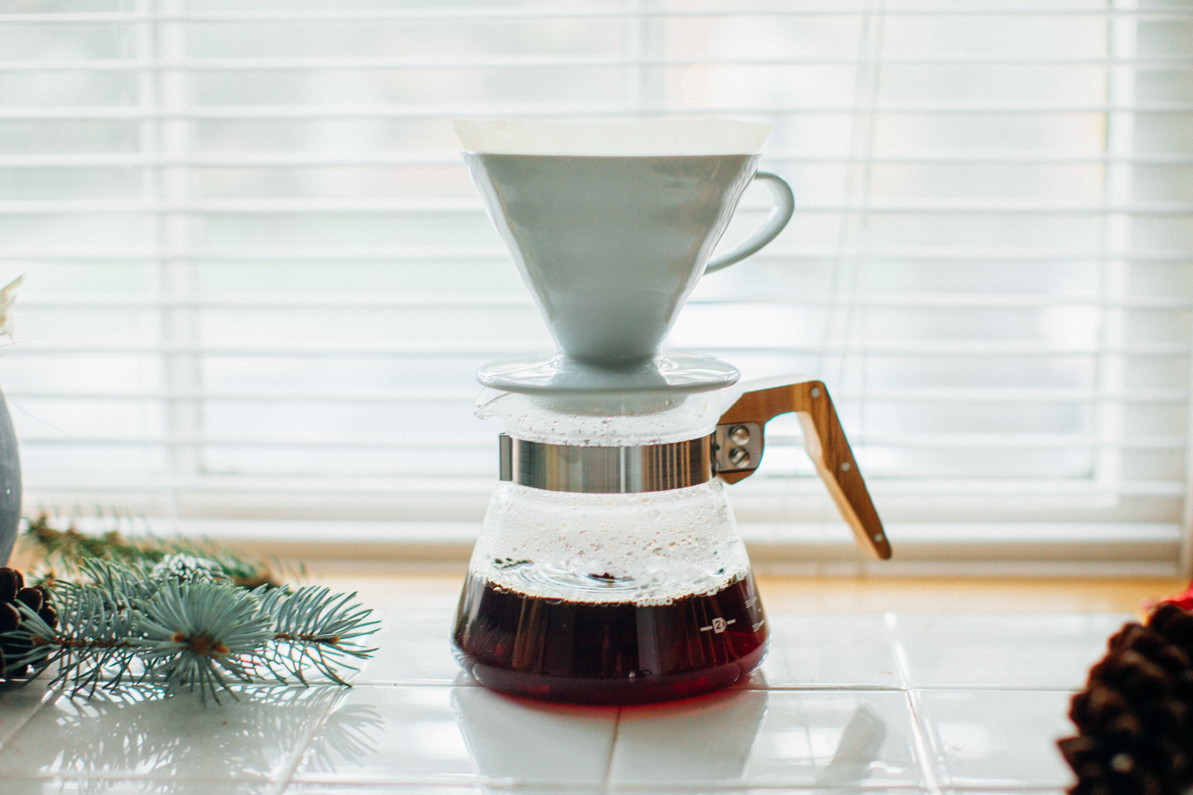 Pour over coffee setup
